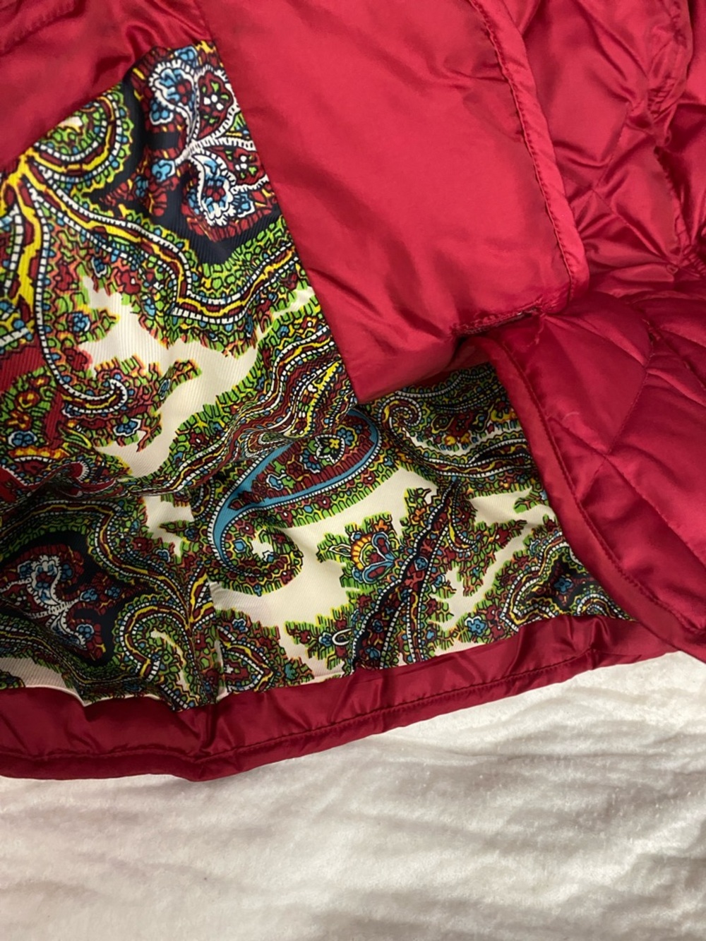 Talbots Woman Red Paisley-Lined Vest 1X - Picture 5 of 10
